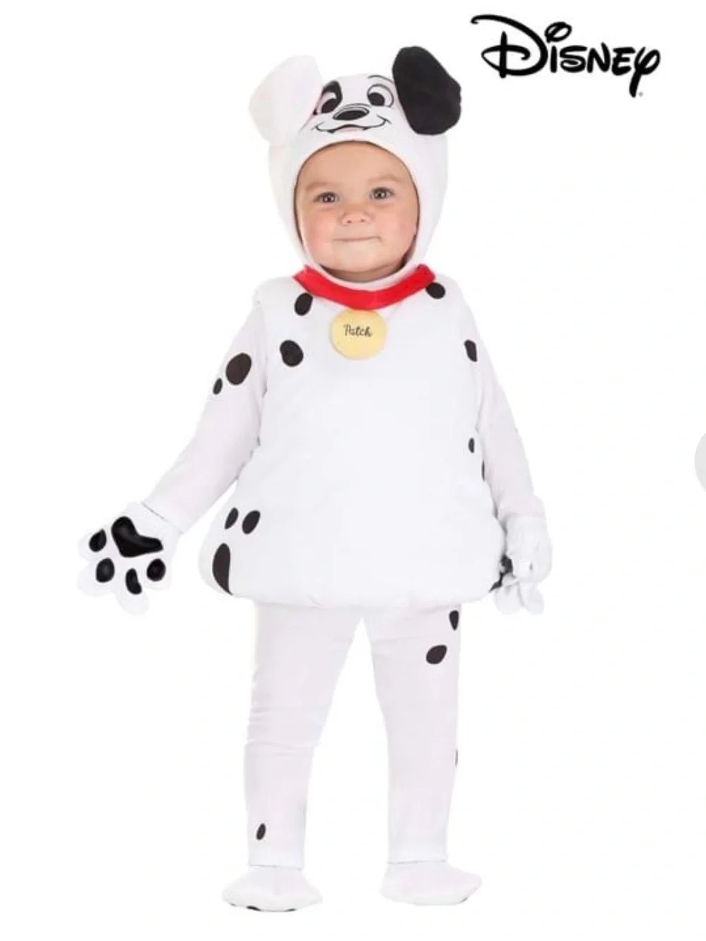 Disney Dalmatian Puppy Costume - White, Black & Red Collar